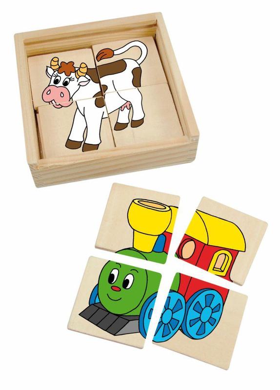 Minipuzzle "Mašinka" v dř. krabičce