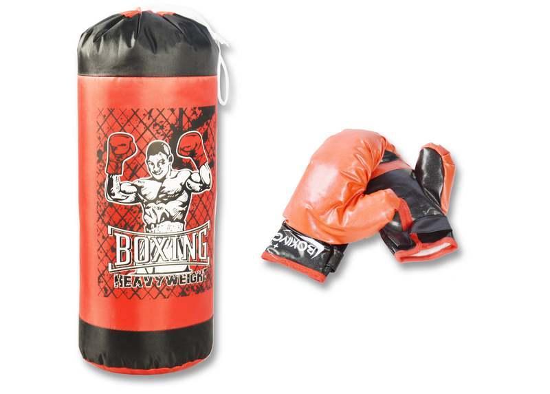 Boxovací pytel s rukavicemi, 18x49 cm