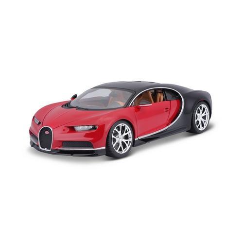 Bburago - Auta HOBBY, Bugatti Chiron, červeno-černá, 1:18