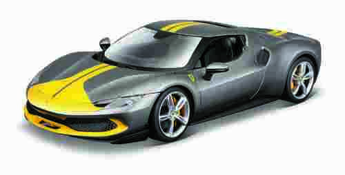 Bburago - RACE+PLAY, Ferrari 296 GTB ASSETTO FIORANO, šedá metalíza, 1:18