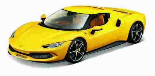 Bburago - RACE+PLAY, Ferrari 296 GTB, žlutá, 1:18