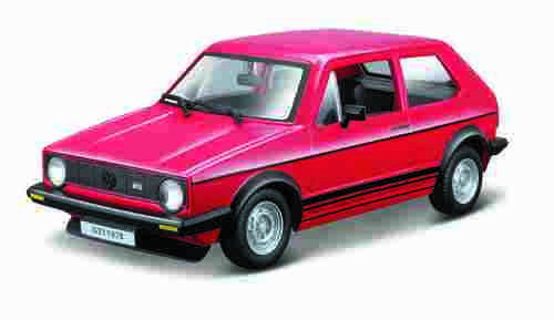Bburago - Auta HOBBY, Volkswagen Golf Mk1 GTI (1979), červená, 1:24