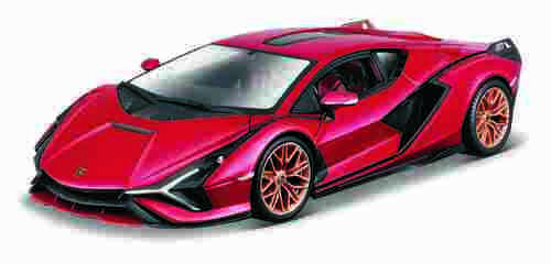 Bburago - Auta HOBBY, Lamborghini Sián FKP 37, červená metalíza, 1:24