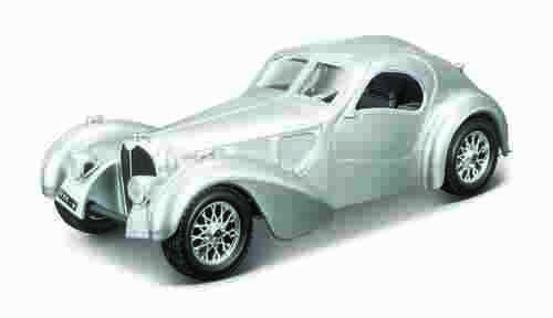 Bburago - Auta HOBBY, Bugatti Atlantic, stříbrná, 1:24