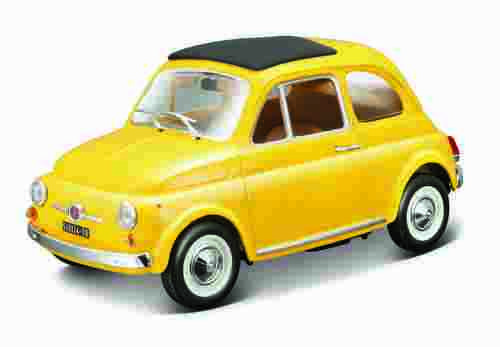 Bburago - Auta HOBBY, Fiat 500F (1965), žlutá, 1:24