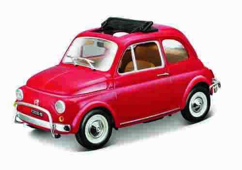 Bburago - Auta HOBBY, Fiat 500L (1968), červená, 1:24