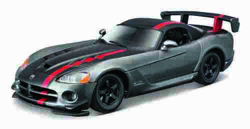 Bburago - Auta HOBBY, Dodge Viper SRT 10 ACR, šedá metalíza-matná černá, 1:24