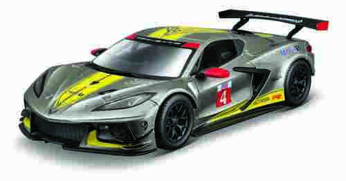 Bburago - RACE, 2020 Chevrolet Corvette C8.R, šedá metalíza, 1:24