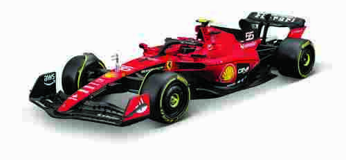 Bburago - FORMULA RACING, Ferrari SF-23 (2023) v dekorativním boxu, #55 Carlos Sainz, 1:24