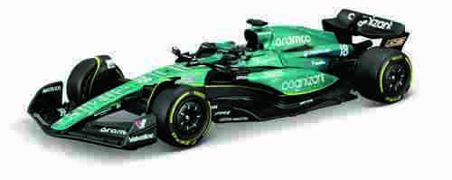 Bburago - RACE Formule F1 v dekorativním boxu, Aston Martin AMR23 (2023), #18 Lance Stroll, 1:43