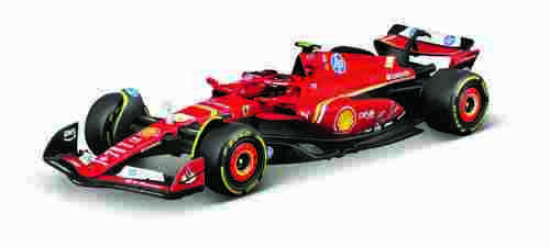Bburago - RACE Formule F1 v dekorativním boxu, Ferrari SF-24 (2024), # 55 Carlos Sainz, 1:43