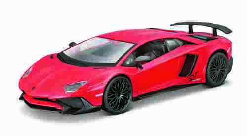 Bburago - Auta HOBBY, Lamborghini Aventador SV Coupé, červená, 1:24