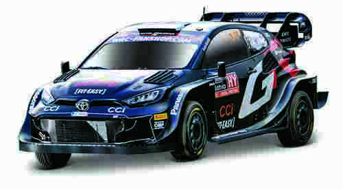 Bburago - RACE, Toyota GR Yaris Rally1 Hybrid v dekorativním boxu, Orgier #17, modrá, 1:43