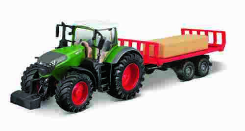 Bburago - FARMLAND, Traktor Fendt 1050 s přívěsem na balíky, 10 cm