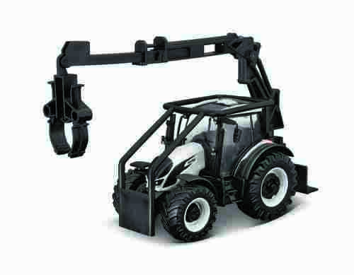 Bburago - FARMLAND, Lesní traktor se 3 kládami Traktor Valtra N174, 10 cm