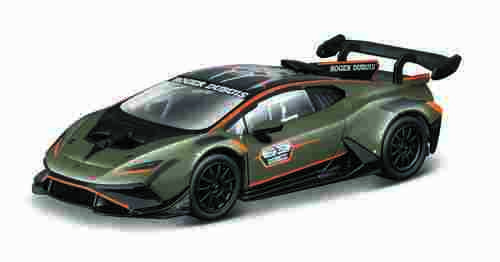 Bburago - RACE, Lamborghini Huracán Super Trofeo EVO2 v dekorativním boxu, matná zelená, 1:43