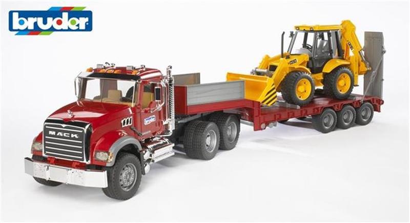 Konstrukční vozy - dlouhý tahač MACK Granite s traktorem